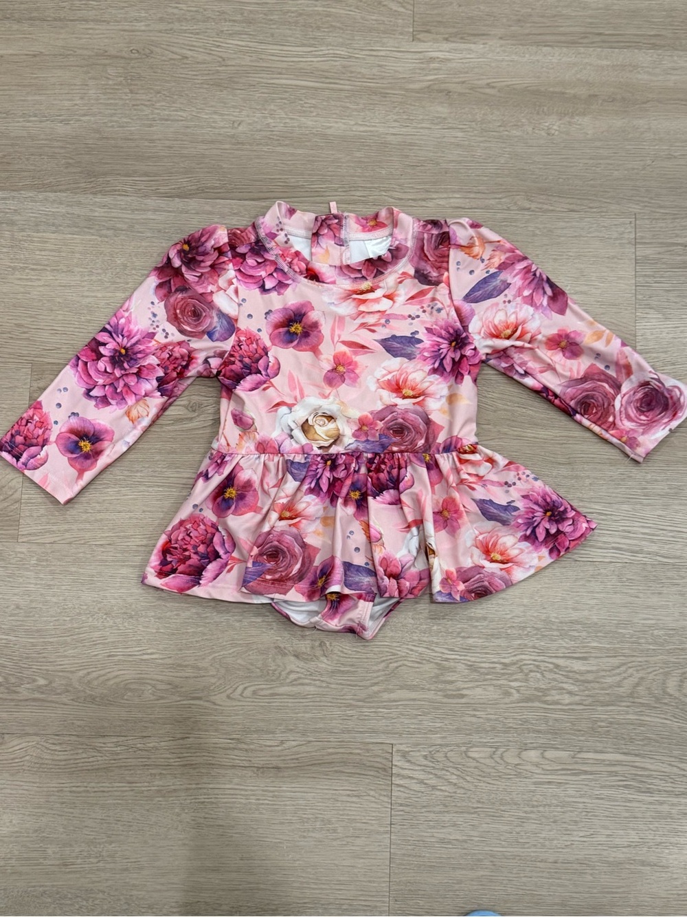 Posh Peanut Pink Floral Peplum Top